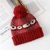 Fair Island Red Hat Women's Autumn and Winter Cute Wool Hat Showing a Small Face Warm Knitted Hat Ear Protector Cold Hat
