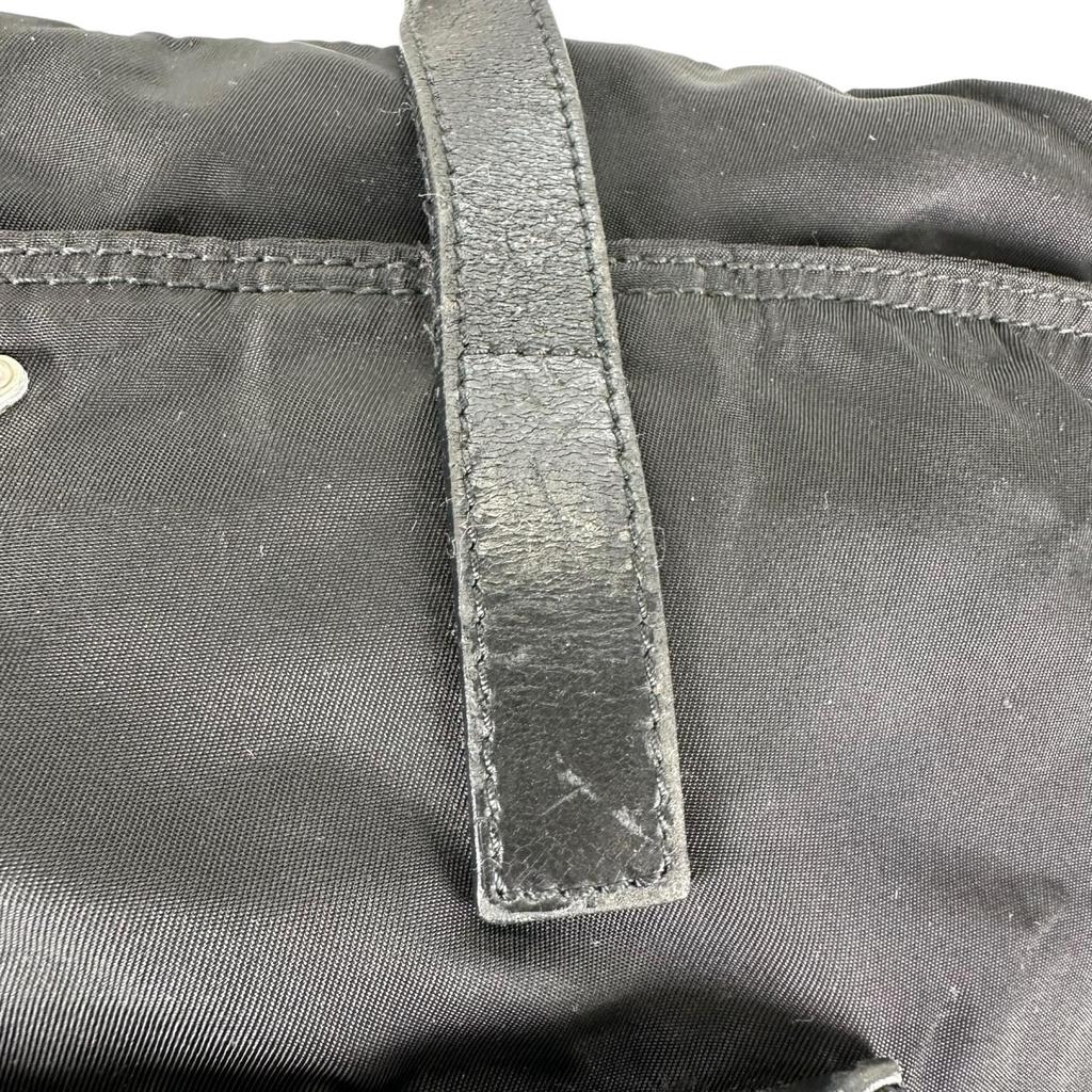 PRADA Triangular logo Tote Bag black Women used