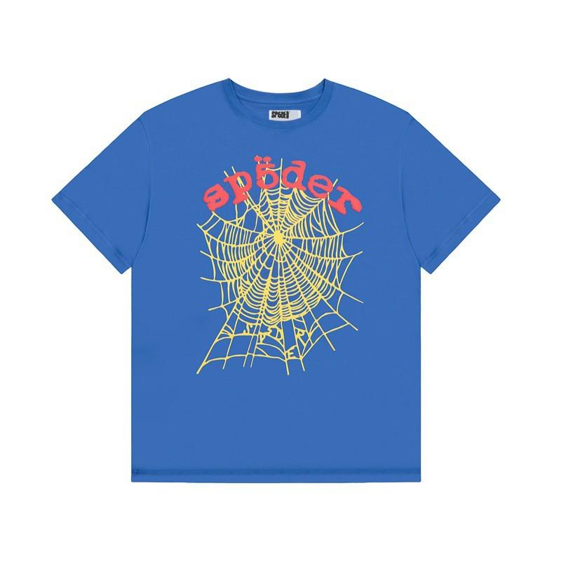 Spider Web Print Loose Fit Unisex Streetwear Short Sleeve T-Shirt Casual Cotton Tee Teens