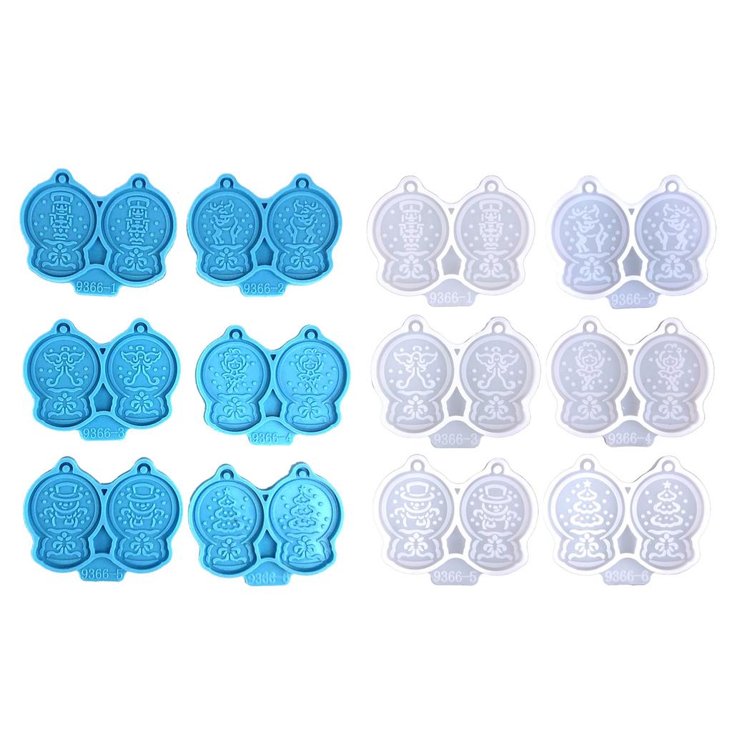 6 Stück Glänzende Silikonharzformen Kristallkugel Schlüsselanhängerform DIY Anhänger Ornamente Ohrringe Epoxidharz Bastelform