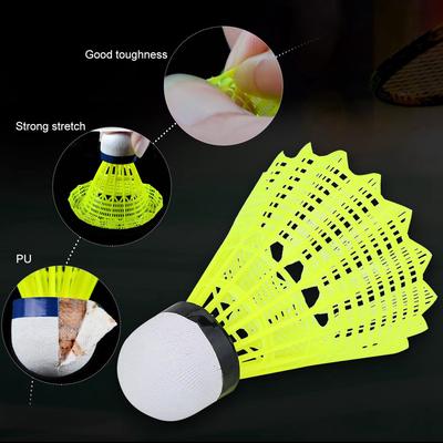 Lightweight Nylon Badminton Shuttlecocks for Indoor and Outdoor Training Set of 6 In Convenient Tube Packaging