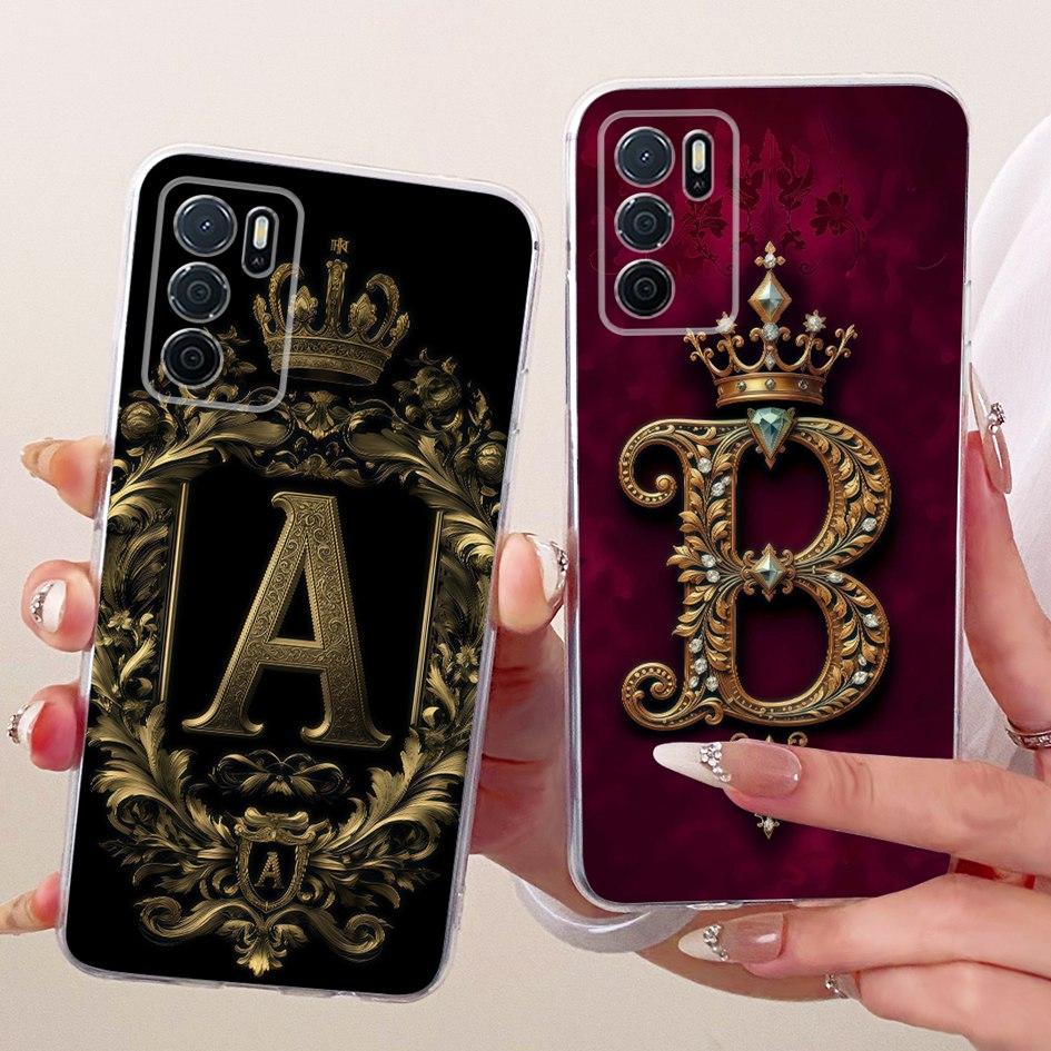 For OPPO A16 A16s Case CPH2269 CPH2271 Luxury Crown Letters Soft Slim Silicone Back Cover For OPPO A54s 4G CPH2273 A 16 S Bumper