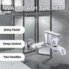 Modern Single-Handle Chrome Bath Shower Faucets Thermostatic Wall Mount Bidet Tap Set with Rain Spray Ceramic Valve Core