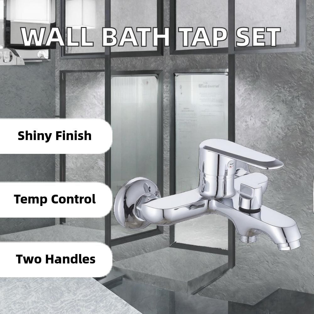 Modern Single-Handle Chrome Bath Shower Faucets Thermostatic Wall Mount Bidet Tap Set with Rain Spray Ceramic Valve Core