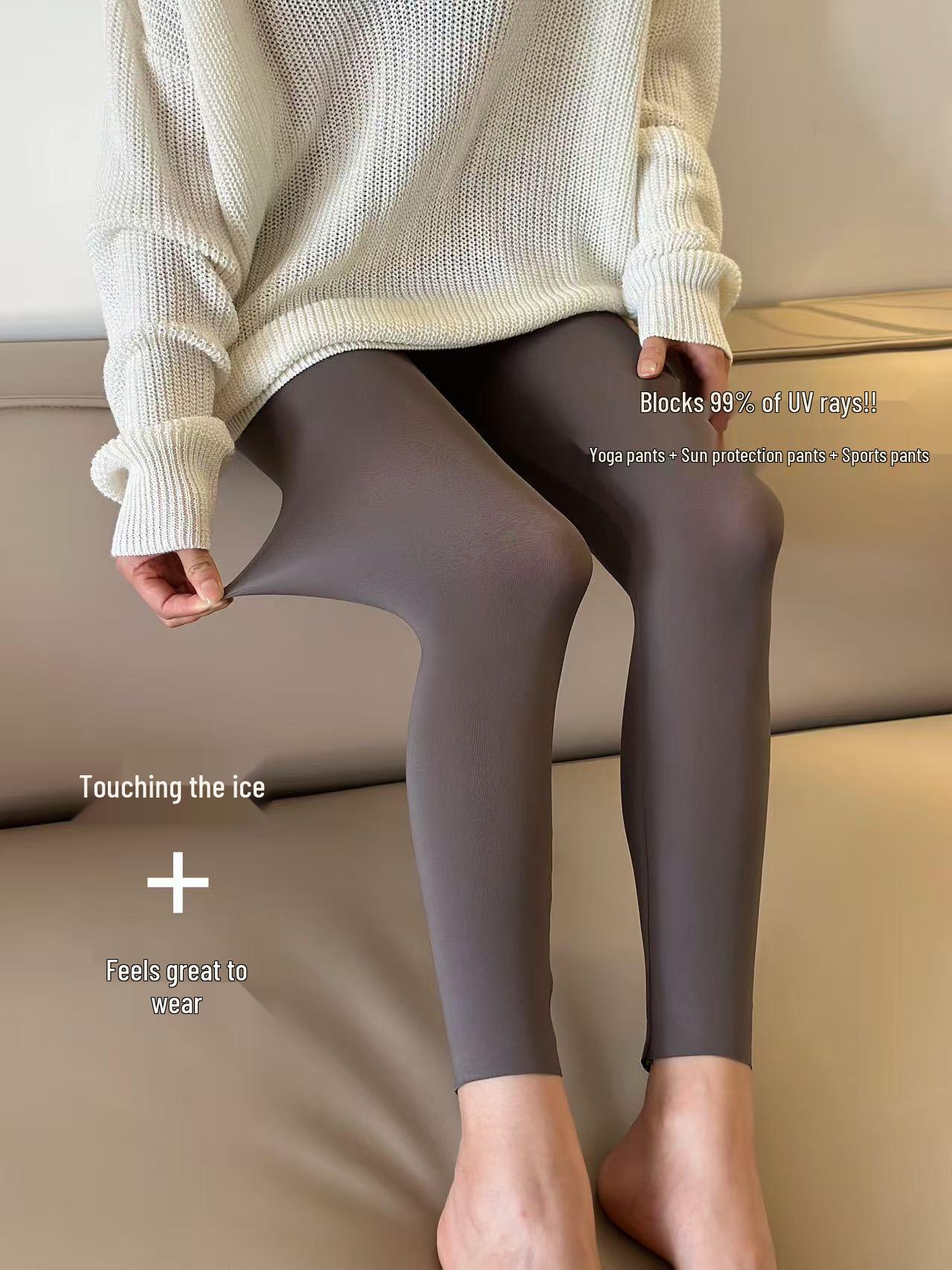 

Women s Ultra-Thin Ice Skin UV Protection High Waist Skinny Pants - Breathable, Anti-Mosquito, Butt-Lifting M
