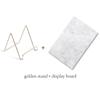 Nail Art Display Board with Gold Stands Holder Marble Pattern Background Photography Props Showcase Tools