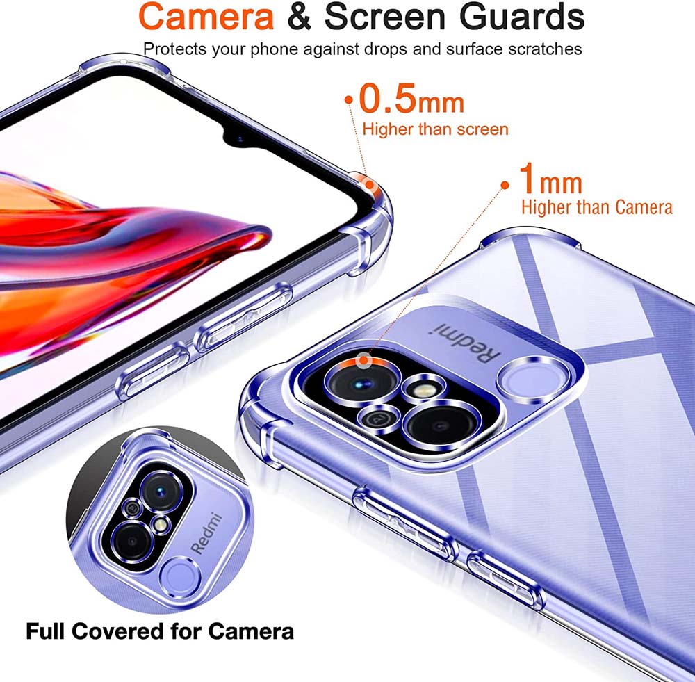 Ultradünne durchsichtige stoßfeste weiche TPU-Hülle für Xiaomi Redmi 13C 12C Note 12 11 10 Pro 12S 11E 11T 11S 10S 10A 10C Coque