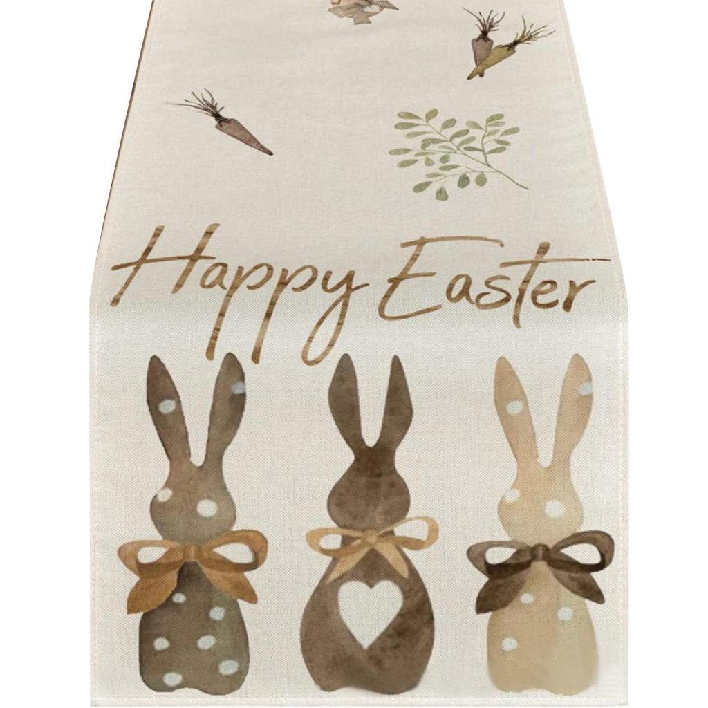 Easter’s Day Table Runner Merry Tablecloth  Holiday Table Decorations