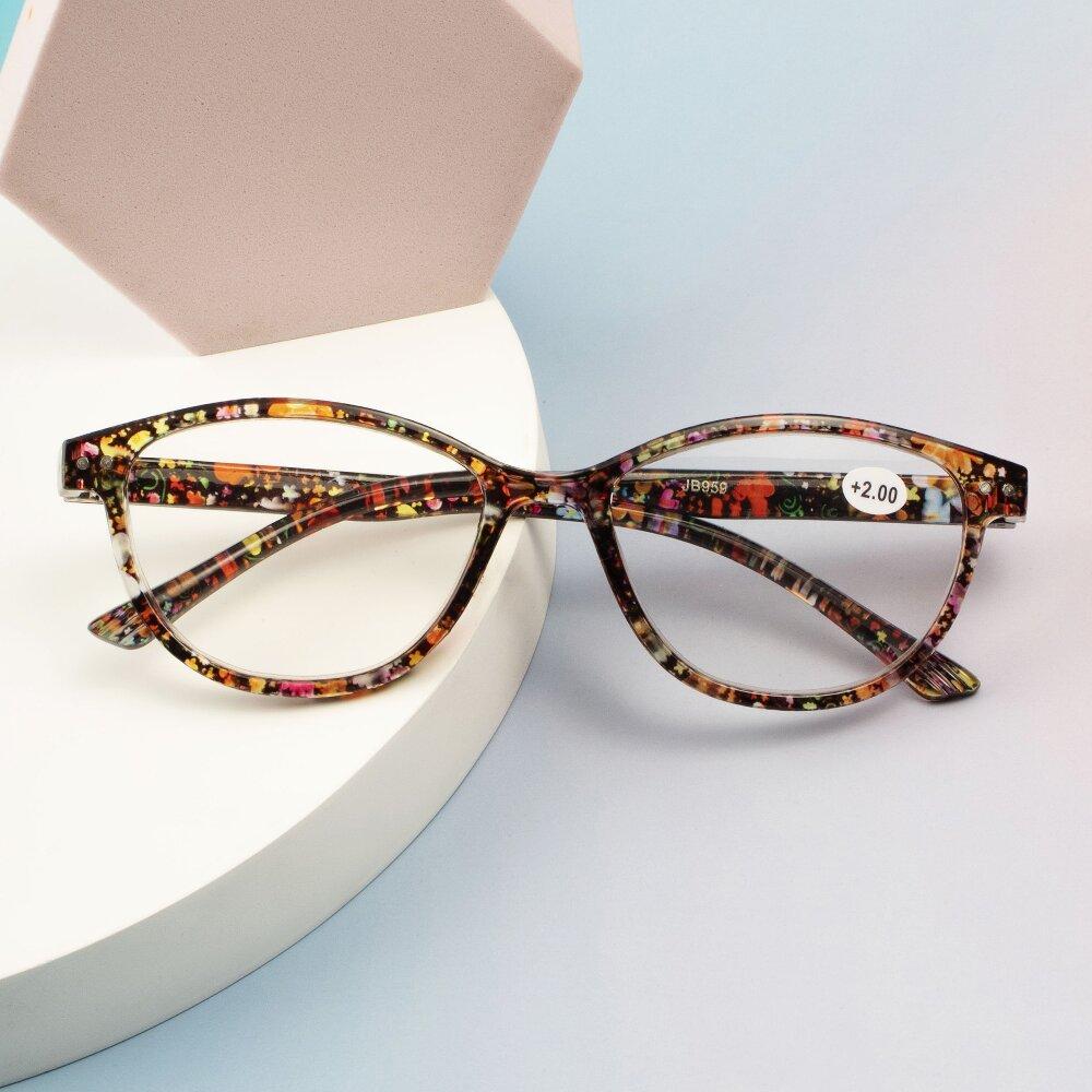 Reading Glasses For Women Personality Cat Eye Reader Rivet Decorative Frame Amplifier For Presbyopic Glasses Fashion Ladies
