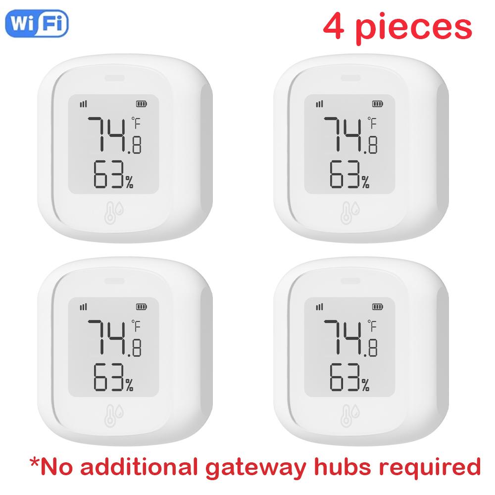 ZigBee / WIFI Temperature  Humidity Sensor For Tuya LED Screen  Smart Linkage Thermo-hygrome Voice Control For Google Home Alexa
