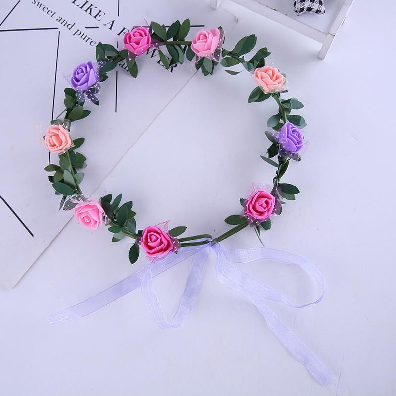 Gorgeous Adjustable Flower Crown with Colorful Silk Roses for Weddings