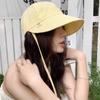 New Stripe Bucket Hats for Women Wide Brim Sun Protrction Fisherman Caps Summer Outdoor Camping Drawstring Panama Caps