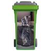 1 Pezzo Adesivo Cestino Gatto 3D Carino - Adesivo Impermeabile Autoadesivo per Pattumiera - Copertura Divertente Animale per Cassonetto Esterno Decorazione Giardino