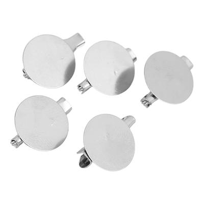 100pcs Metal Brooch Clasps Silver Brooch Blank Round Tray Brooch Clasp Clip Pins  DIY Jewelry Craft