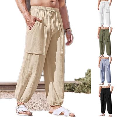 Sommer Herren Arbeitskleidung mit Mehreren Taschen Übergroße Freizeithose aus lockerer Hose mit Kordelzug am Bein Hosen Herren