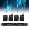 Wireless Earphone Monitor System 2 Channel 4 Bodypacks Whole Metal UHF Stage Monitoring System for Studio