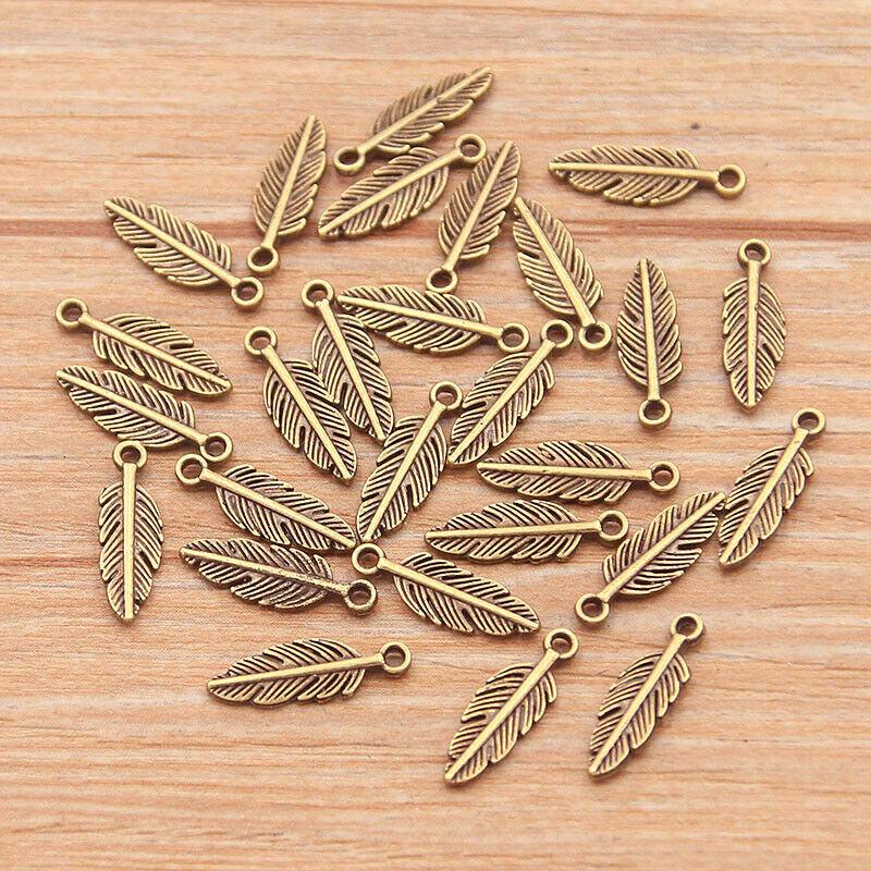 

50 шт. 5*15 мм подвески в виде листьев подходят для ювелирных изделий, подвески, подвески, поделки, ремесло ручной работы Antique Bronze Plated