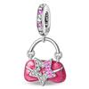 Sweet Romantic Copper Metal Princess Letter Pink High Heels Handbag Dress Charm Bead Components Bead Components Compatible With Pan Authentic