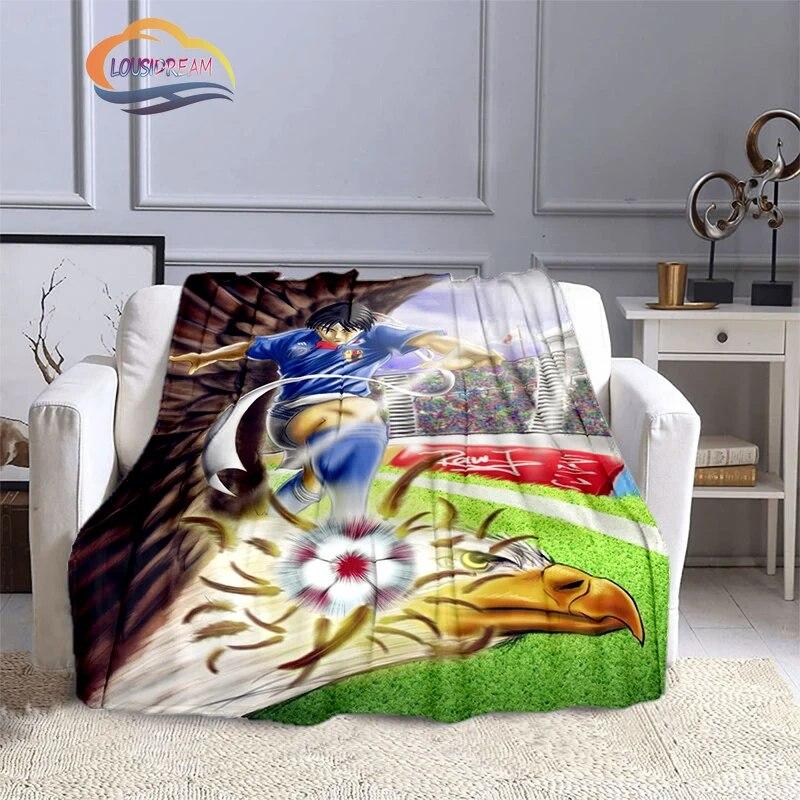 Captain Tsubasa Cartoon Blanket  Football Kicers Series Flannel Wool Air Conditioner  Warm Sofa Cover  Nap