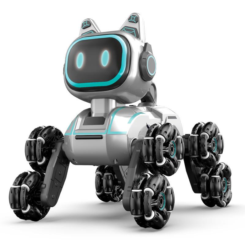 Children's Remote Control Eight-Wheel Stunt Robot Dog Gesture Sensing Electric Light Music Educational Robot Remote Control Car