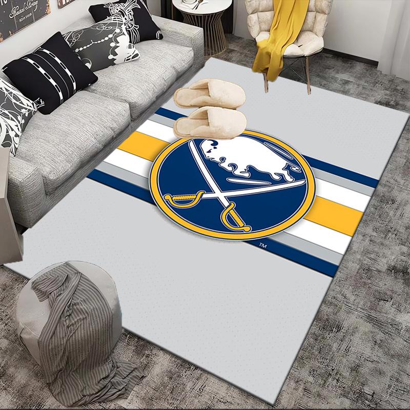 Sabres Hockey Team Spirit Area Rug Suitable for Indoor And Outdoor,Carpets for Kitchens, Homes, Offices, Living Rooms,Home Decor,Christmas Gift