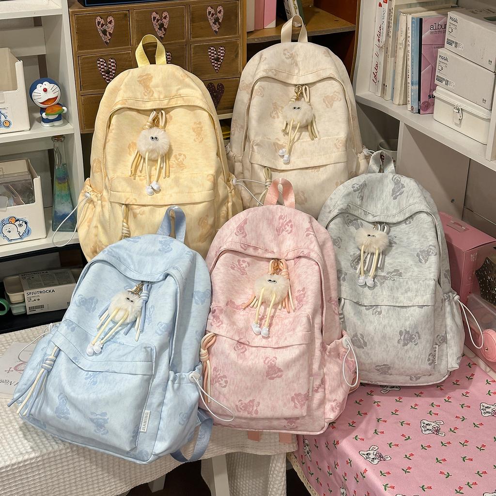 Schoolbag New Ins Wind Cartoon Bear Backpack Female Student Cute Large Capacity Schoolbag Junior High School Student Casual Backpack