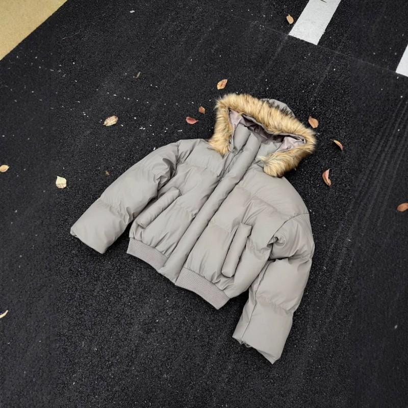 Womens Hooded Cotton Puffer Coat Faux PU Trim Warm Winter Jacket Loose Fit Casual Elegant Style