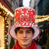 Festive Christmas Bucket Hats Funny Xmas Photo Hat Fashion Santa Claus Hat  Winter