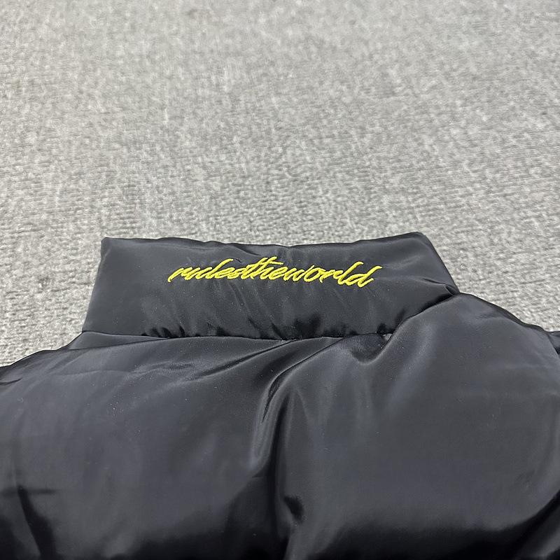 CRTZRTW 2024 Men's Trendy Hip Hop Stand Collar Winter Cotton Jacket