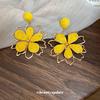 Silver Needle Super Fairy Raffia Flower Earrings Sweet Ins Temperament Earrings Fashion Versatile Earrings Niche High Sense