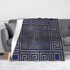 Greek Key Ornament Geometric Meander Blue Blanket Flannel Portable Super Soft Throw Blanket for Bedding Couch Bedspreads