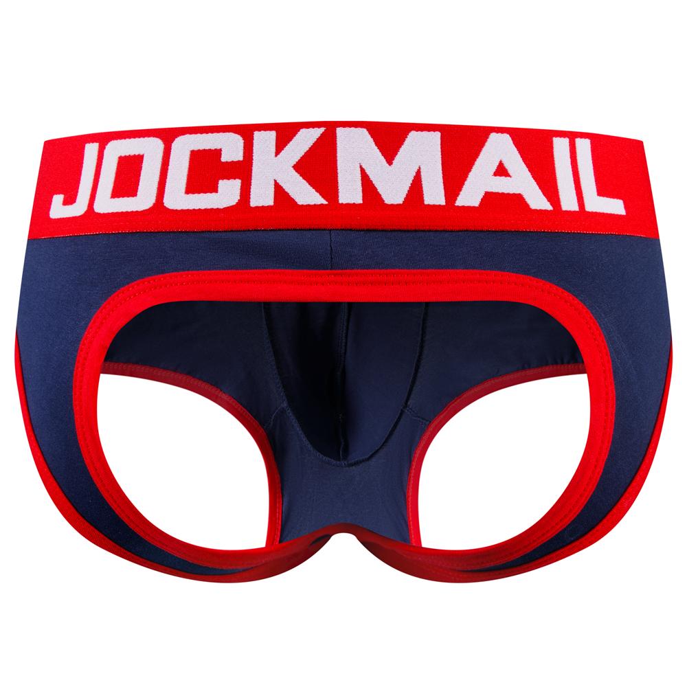 Boxer JOCKMAIL Brand Cotton Material Open Back Style Men's Underwear Clashing Colours Casual Sports Sexy Open Buttocks Underpants