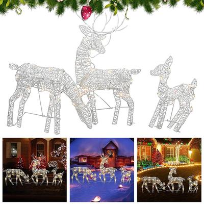2025 Christmas Reindeer Decor Christmas Garden Luminous Deer Happy New Year Decoration For Garden Holiday Decoration