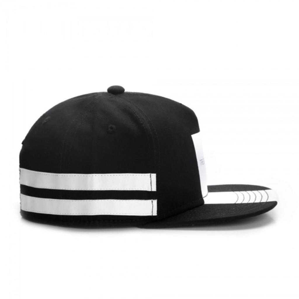 Tres Slick Cap Black Hip Hop Baseball Cap Flat-Brimmed Hat Fashion Summer Sun Hat