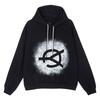 Stencil Logo Double String Hoodie - Black