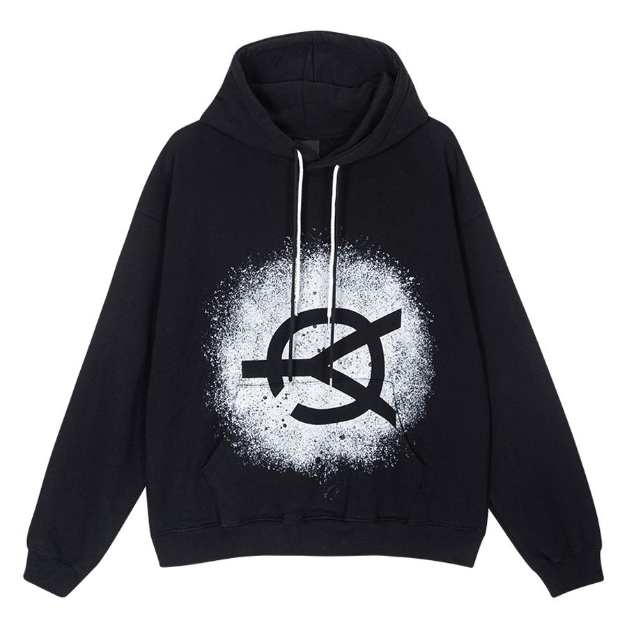 Oy Stencil Logo Double String Hoodie - Black Black/1Size