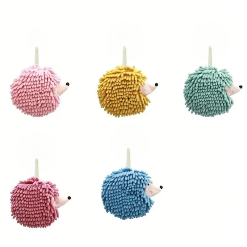 Cartoon Hedgehog Hand Towel Hanging Type for Bathroom and Kitchen Creative Cartoon Bath Towels Dry Your Hand Instantly