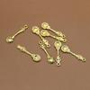iplusmile 50-Piece Set of Spoon Pendant Charms, Alloy, Gold Color, 1.30 x 0.35 x 0.09 inches, for DIY Accessories, Necklaces, Keychains, Bracelets,