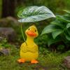 Handmade Leaf Duck Figurine Cartoon Garden Animal Statue  Indoor Outdoor