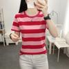Summer Striped T-shirt Women's Short-sleeved T-shirt Clothes Loose Top