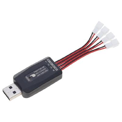 Universal Lithiums Batteries Charger for LiPo3.7V LiHv 3.8V Four Independent Port Automatic Type Recognition LED Alerts