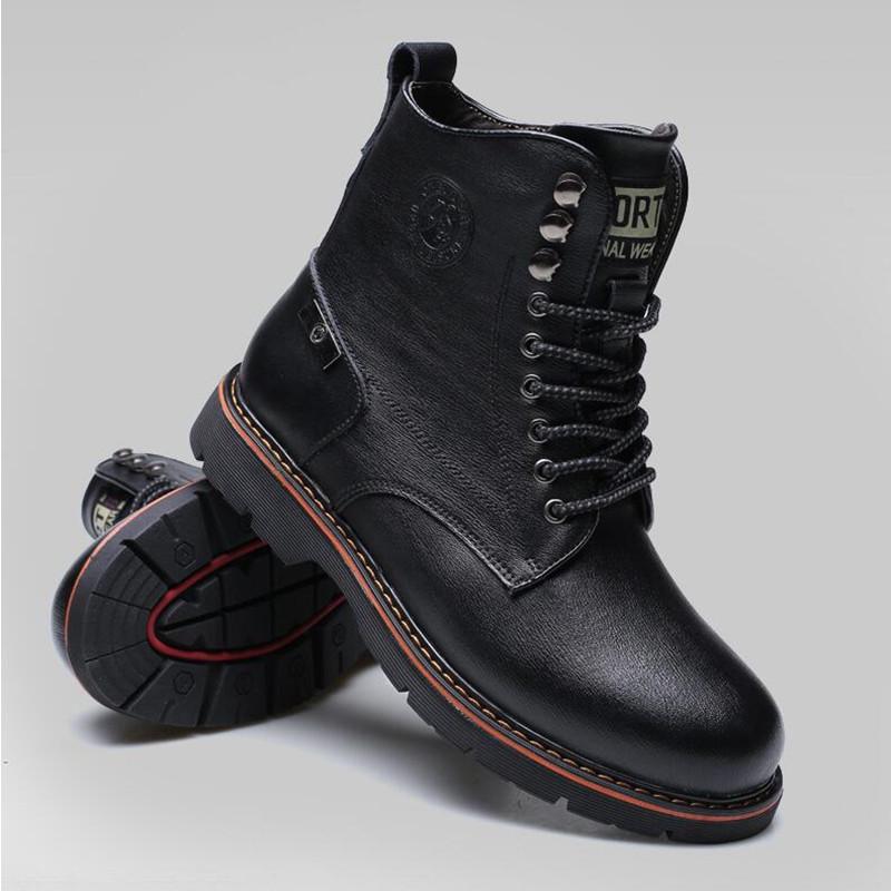 High Quality Men Boots Winter Snow Warm Casual Shoes Men Boots Genuine Leather Plush Fur Fashion Boots Size 38-44