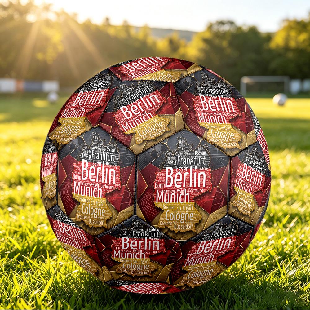 Pallone da Calcio Stampato Germania Taglia 5 Resistente all'Usura Standard da Allenamento per Adulti Regalo per tifosi per Partite Sportive Indoor Outdoor