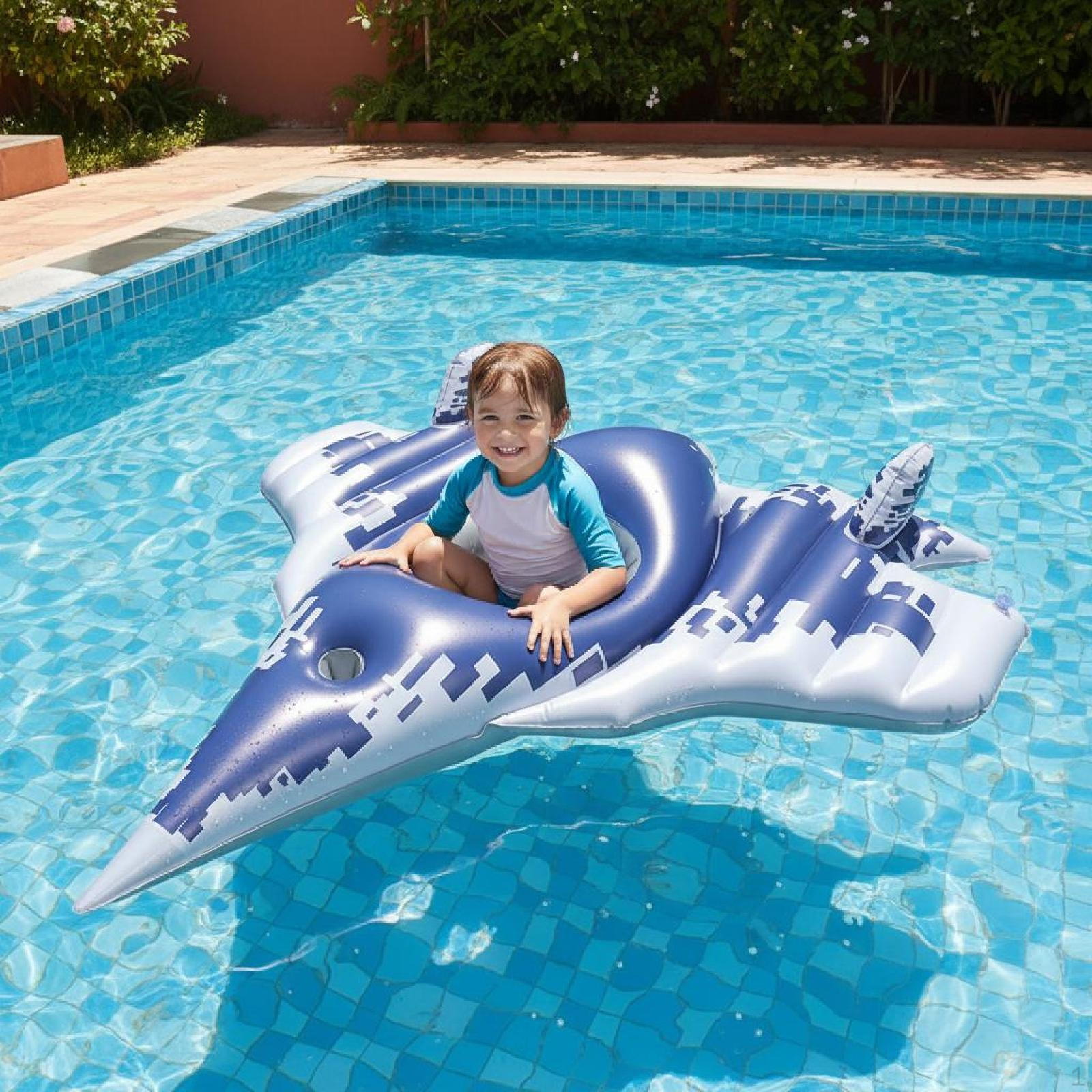 Inflatable Airplane Pool Float Fun Kids Swim Toy for Children Lake Boys Single Player