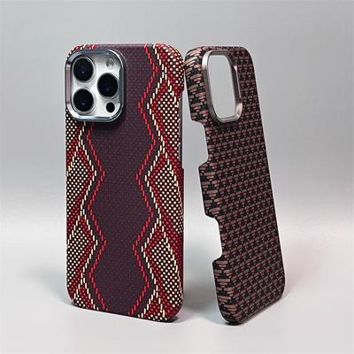 Kohlefaser-Relief-Magsafe-Hülle Für iPhone 16 15 14 Pro Max 17 Pro Magnetisches Kabelloses Laden Legierungslinse Stoßfeste Abdeckung