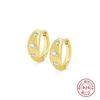 Geometric Star Stud Hoop Earrings Sterling Gold Plated Minimalist Ins Style Fashion Jewelry Women