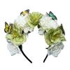 Butterfly Headdress Floral Crown Hair Hoop Cosplay Fairy Headband  Bride Hair Accessorie