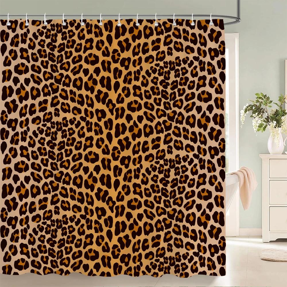 Home shower curtains for bathroom waterproof fabric Nordic style Color love Leopard pattern bathroom Curtains shower curtain