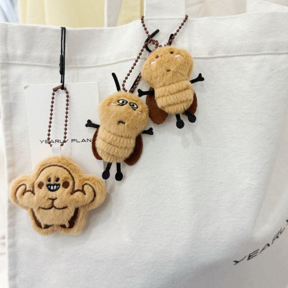 Stuffed Animal Cockroach Plush Keychain Bag Charm Plush Insect Toy Key Decoration