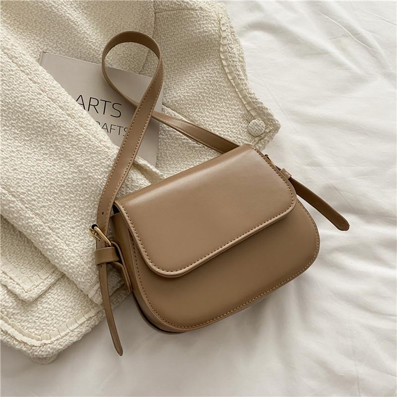 Textured small bag women's  autumn and winter new trendy retro messenger bag underarm shoulder bag solid color small square bag